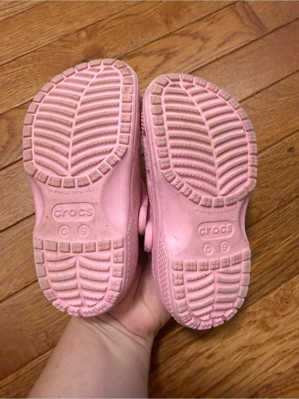 Kids Pink Glitter Clog Sandals Crocs Classic Glitter Clogs C9